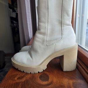 Women's Cream Ankle Boots